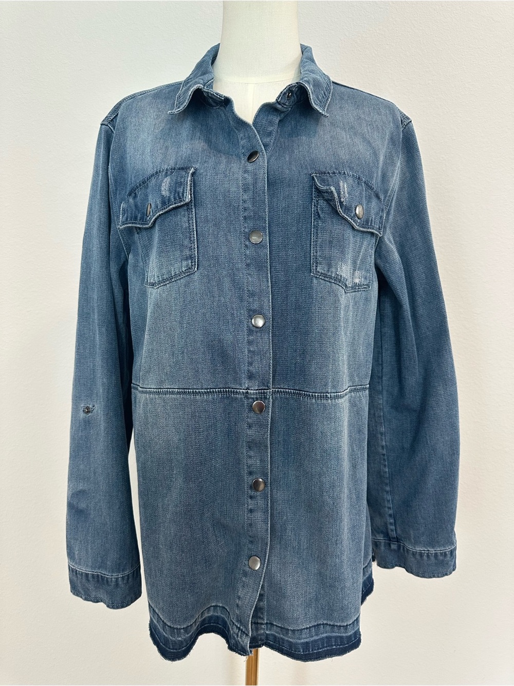 Dear John Light Blue Cotton Denim Jacket Shacket